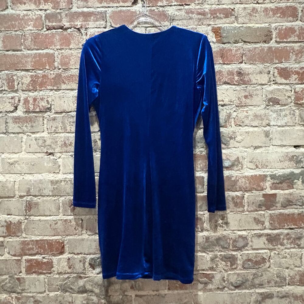 Black Halo Abina Blue‎ Velvet Wrap Dress Size 8 - Picture 9 of 9